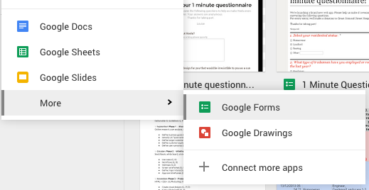 Click > Google Forms