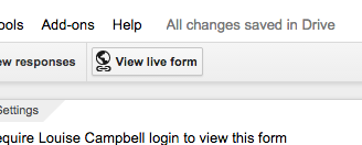 When your questionnaire is ready to go click > View live form > Cut and paste url from the browser window into your email