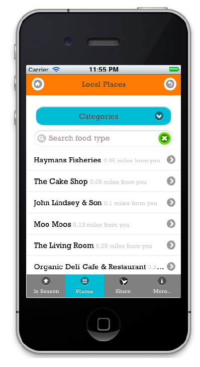 Foodnation iPhone App interaction design